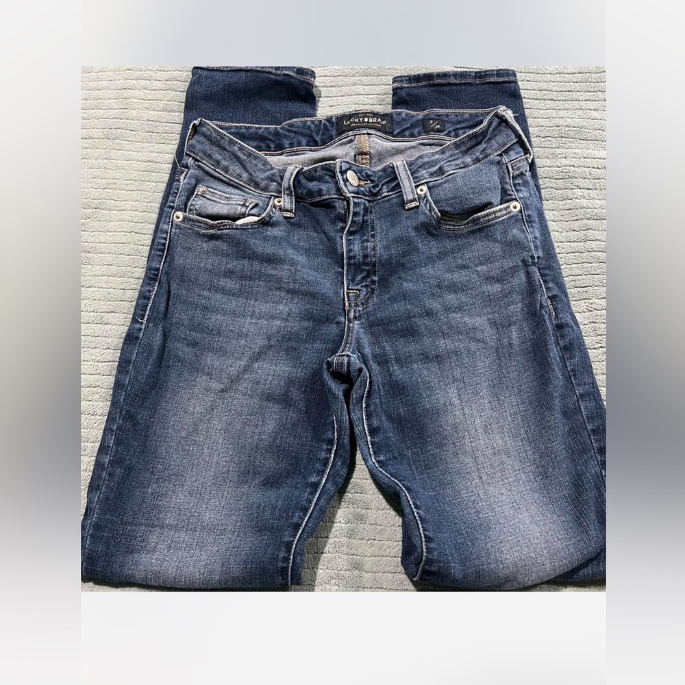 Lucky Brand Blue Skinny Jeans with Distressed Details